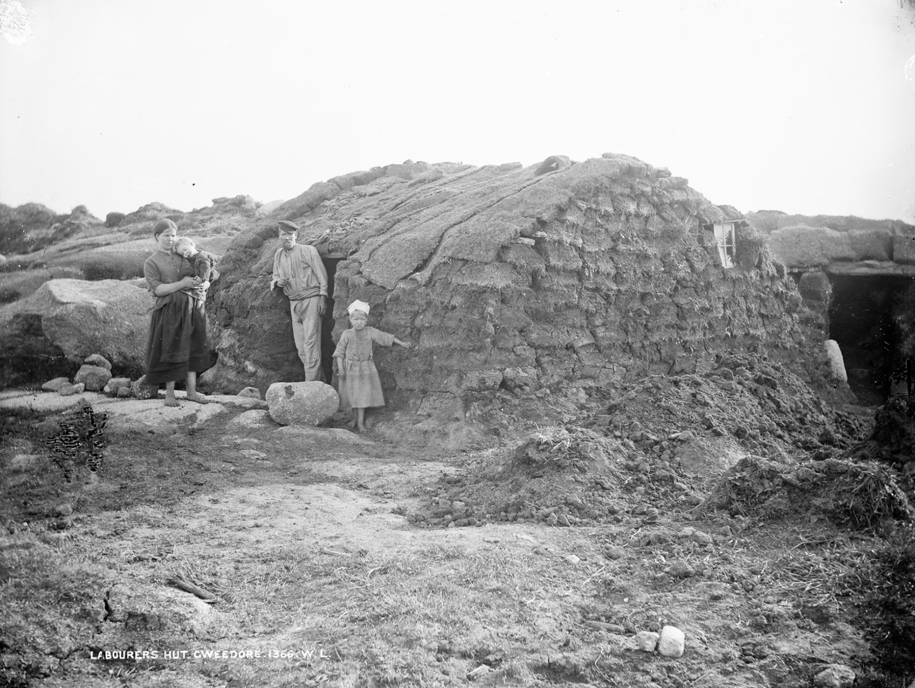 Gweedore, Donegal. An Evicted Family Who Have Rebuilt A House Out Of The Very Land From Which They Were Evicted.CROPPED