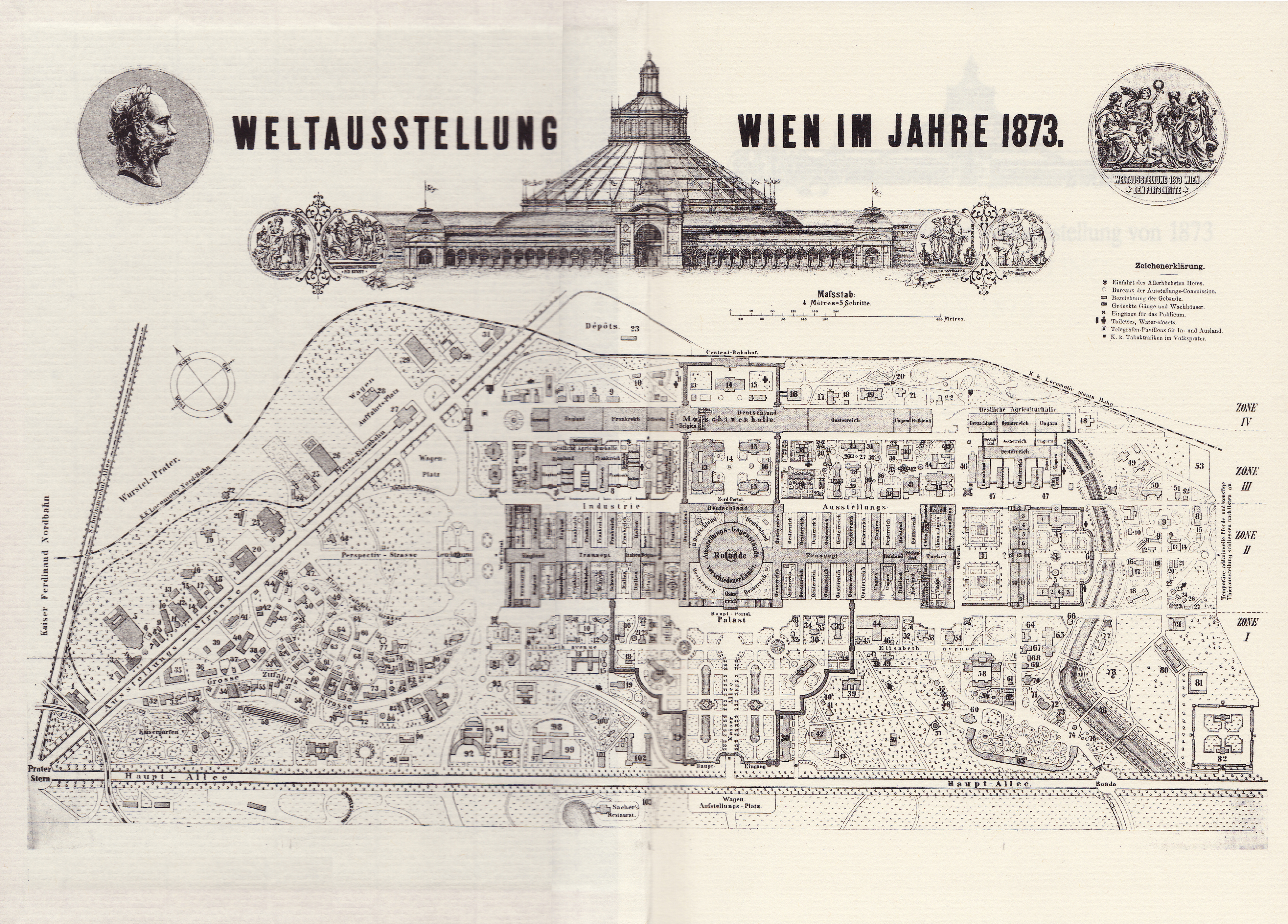 Montage Plan Weltausstellung 1873